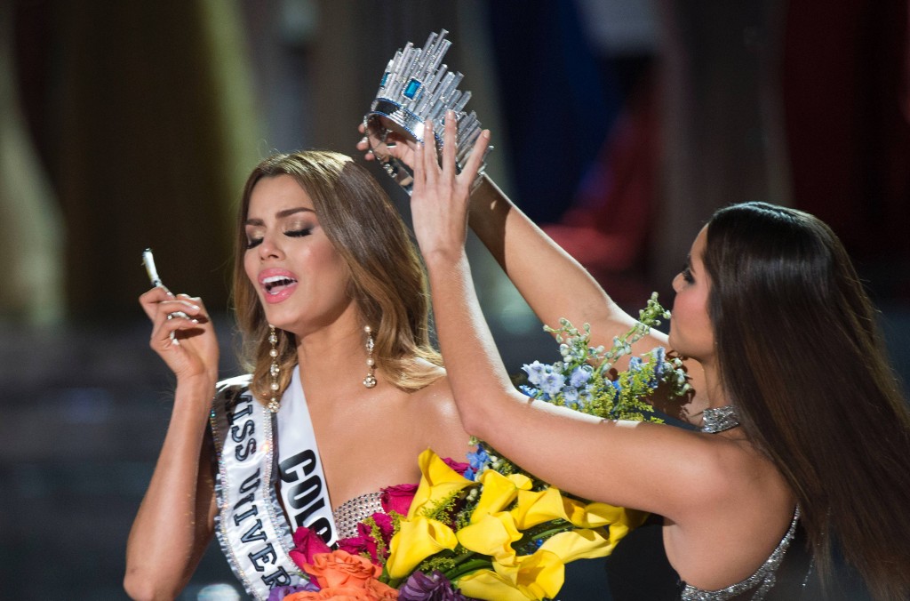 Miss Colombia, Ariadna Gutierrez, a dans un premier temps été couronnée par erreur... (photo AFP)