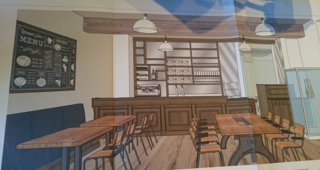 Dans le restaurant, une première salle sera décorée à la façon d'une ancienne salle de classe.