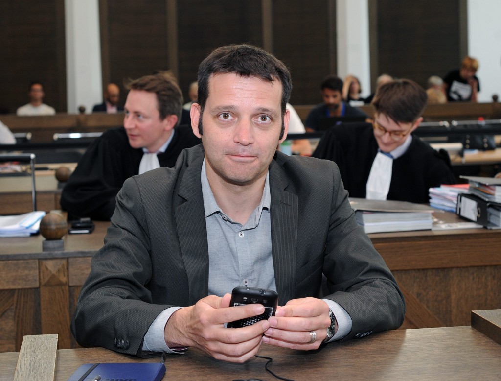 Le journaliste Edouard Perrin, ce mercredi 11 mai, au dernier jour du procès LuxLeaks. (photo Hervé Montaigu)
