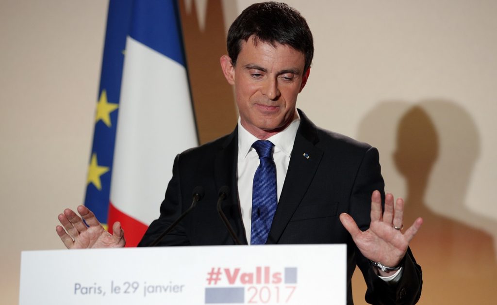 Manuel Valls, lors de son discours de défaite à 21h. (photo AP)
