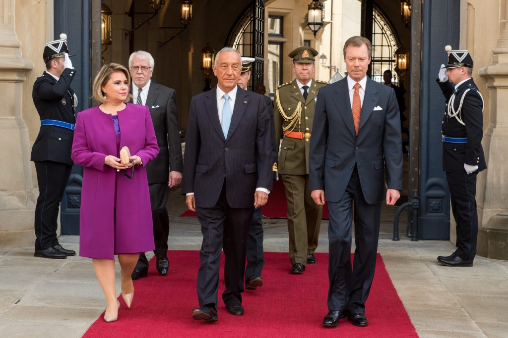 Le couple grand-ducal et le président portugais. (photo SIP / Charles Caratini)