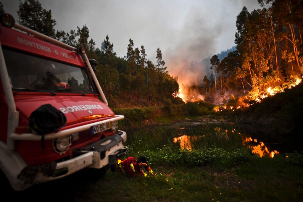La plupart des victimes ont été carbonisées dans leurs voitures quand elles se sont retrouvées piégées par les flammes alors qu'elles circulaient sur la route reliant Figueiro dos Vinhos à Castanheira de Pera. (photo AFP)