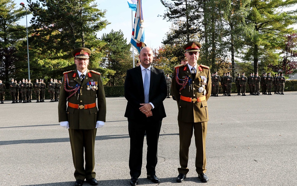 Le général Alain Duschène, le ministre Étienne Schneider et le général Romain Mancinelli. (photo EMA)
