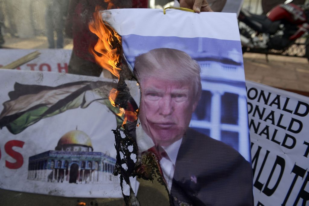 Une manifestation en Indonésie pour protester contre la décision américaine de reconnaître Jérusalem comme la capitale israélienne. (Photo : AFP)