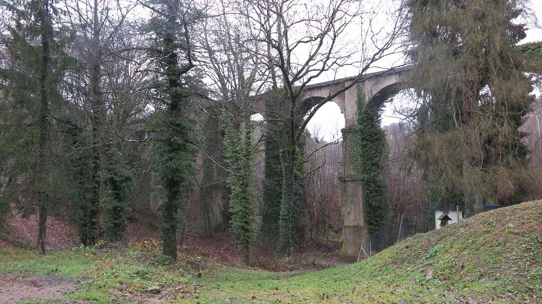 À la frontière entre Lasauvage et Saulnes, les anciens ponts qui servaient notamment à transporter le minerai sont encore debout (Photo : HG).