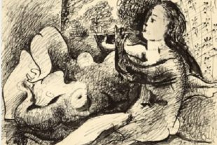 Ce dessin est issue d'une série d'encres de Chine révélatrice de sa passion pour Marie-Thérèse Walter. (©Christies.com)