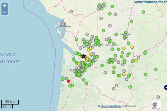 Quelque 415 personnes ont dit avoir ressenti des secousses. (photo France Séisme)