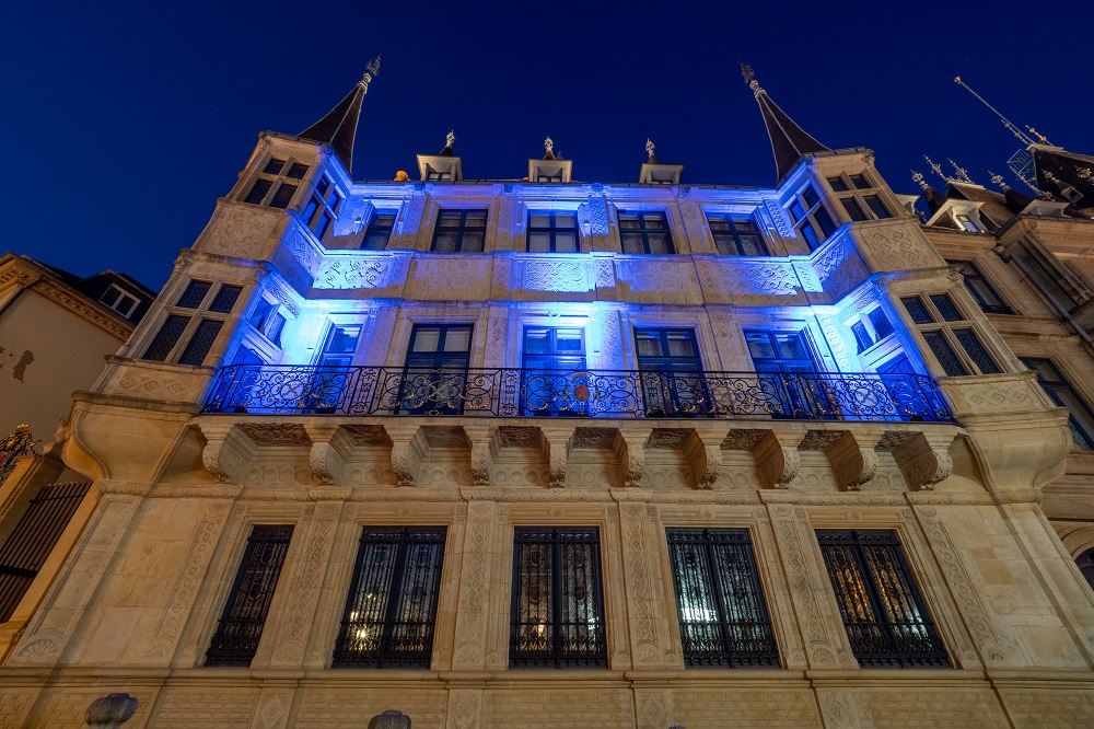 CGDL Palais Grand-Ducal "Light it up blue" - Luxembourg - Ville - Palais Grand-Ducal - 01/04/2019 - photo: claude piscitelli
