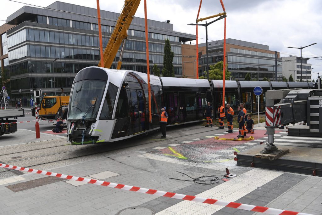 20190719 ar,KIrchberg,accident,Tram et Bus,près de l`Auchan,©Editpress/AlainRischard