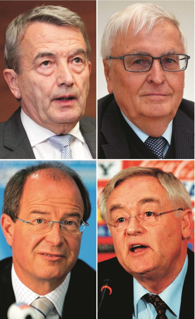 Wolfgang Niersbach, Zwanziger, Horst Rudolf Schmidt et Urs Linsi.(photos AFP)