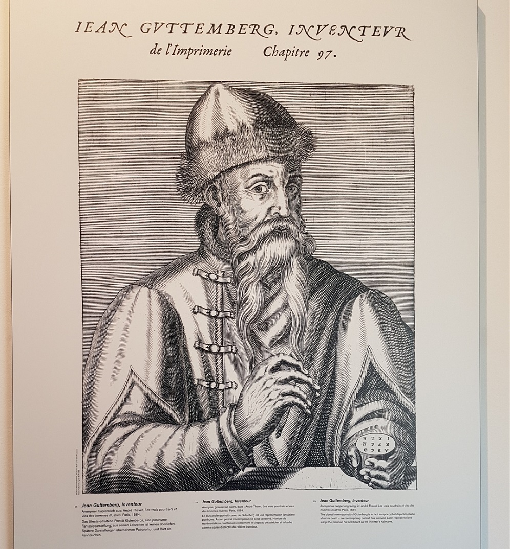 La première représentation de Gutenberg, une gravure anonyme sur cuivre.