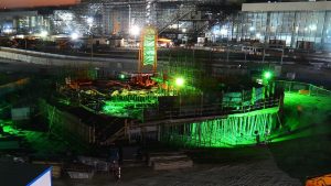 Le chantier du pavillon luxembourgeois (photo : GIE Luxembourg @ Expo 2020 Dubaï).