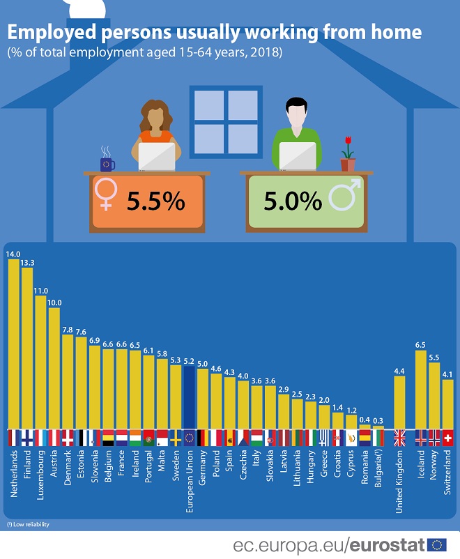 working from home - eurostat web