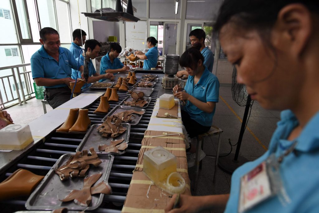 Usine Huajian, en Chine, où ont été fabriquées 100 000 paires de chaussures de la marque "Ivanka Trump". (photo AFP)